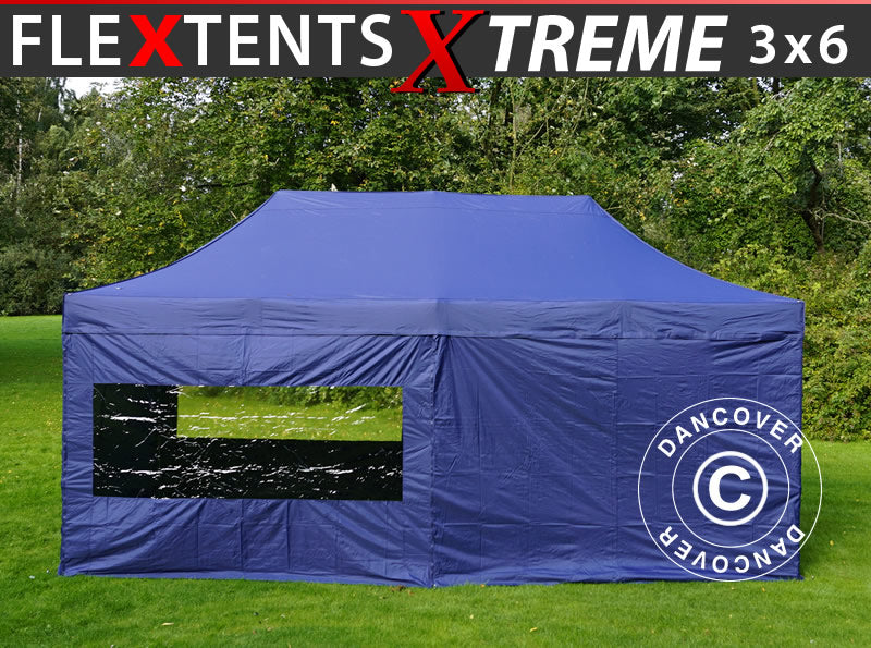 Snabbtält FleXtents Xtreme 50 3x6m Mörkblå, inkl. 6 sidor