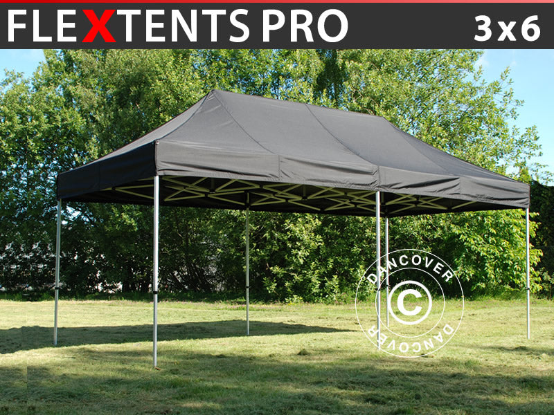 Snabbtält FleXtents PRO 3x6m Svart