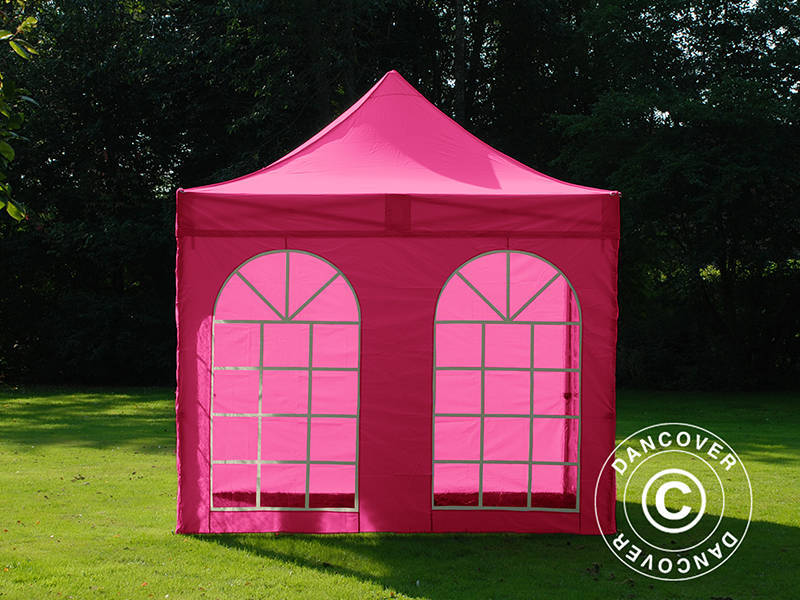 Snabbtält FleXtents PRO 3x3m Rosa, inkl. 4 sidor