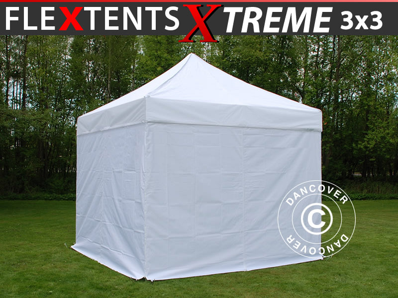 Snabbtält FleXtents Xtreme 60 3x3m Vit, inkl. 4 sidor