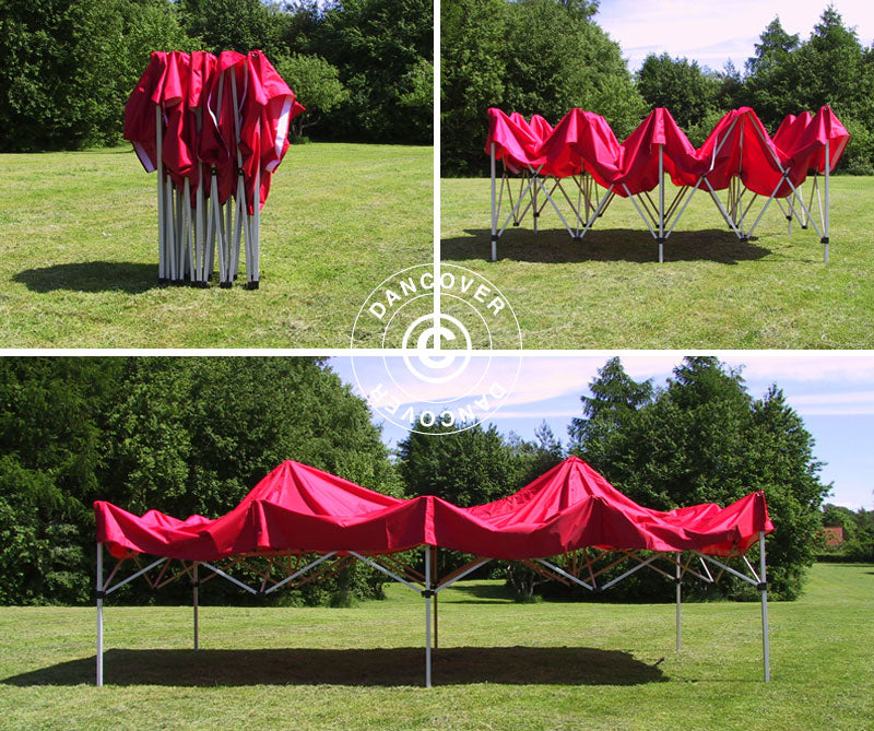Snabbtält FleXtents PRO 3x6m Röd, inkl. 6 sidor