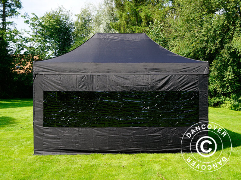 Snabbtält FleXtents PRO 3x4,5m Svart, inkl. 4 sidor