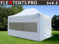 Snabbtält FleXtents PRO 3x4,5m Vit, inkl. 4 sidor