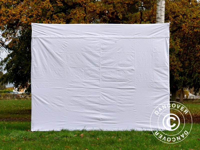 Snabbtält FleXtents® PRO Exhibition med sidoväggar, 3x3m, Vit, Flamhämmande