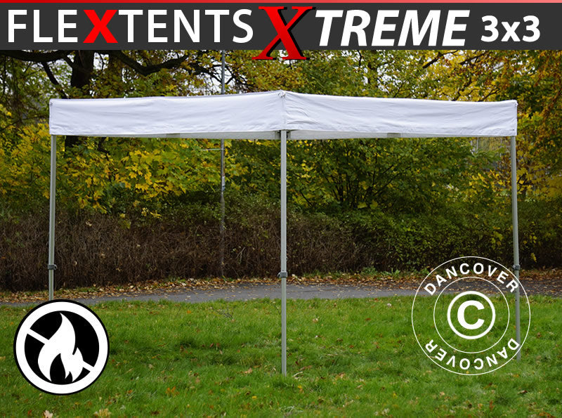 Snabbtält FleXtents® Xtreme 50 Exhibition 3x3m, Vit, Flamhämmande