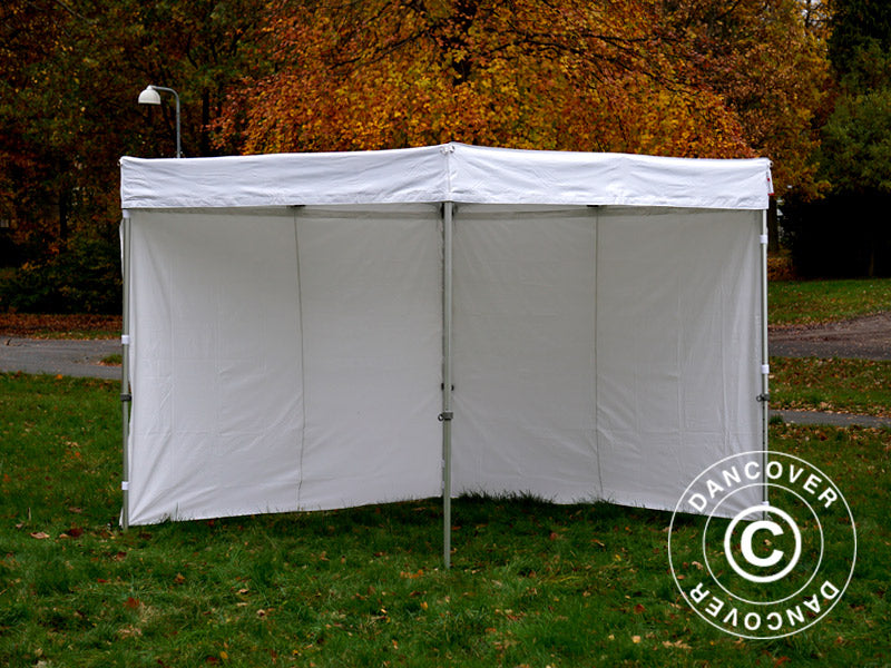 Snabbtält FleXtents® Xtreme 50 Exhibition med sidoväggar, 3x3m, Vit, Flamhämmande