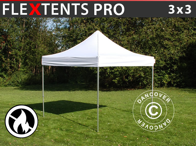 Snabbtält FleXtents PRO 3x3m Vit, Flamhämmande
