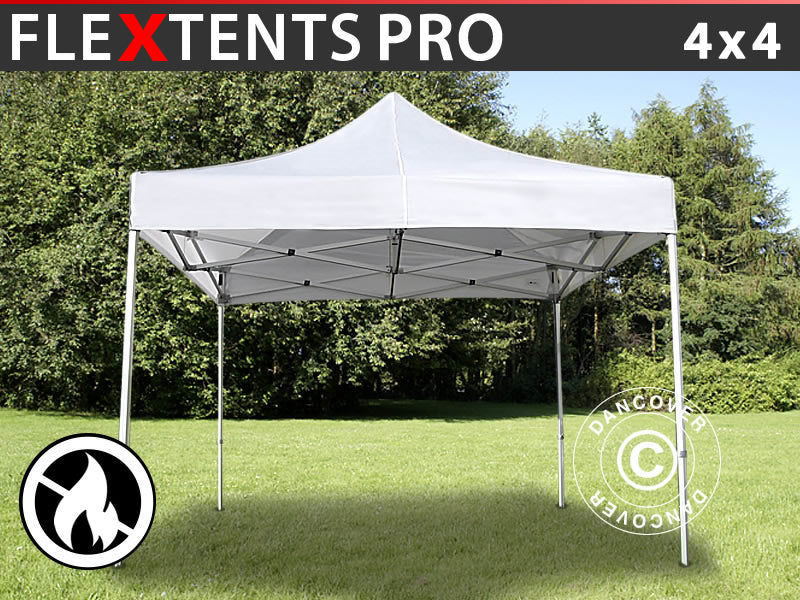 Snabbtält FleXtents PRO 4x4m Vit, Flamhämmande