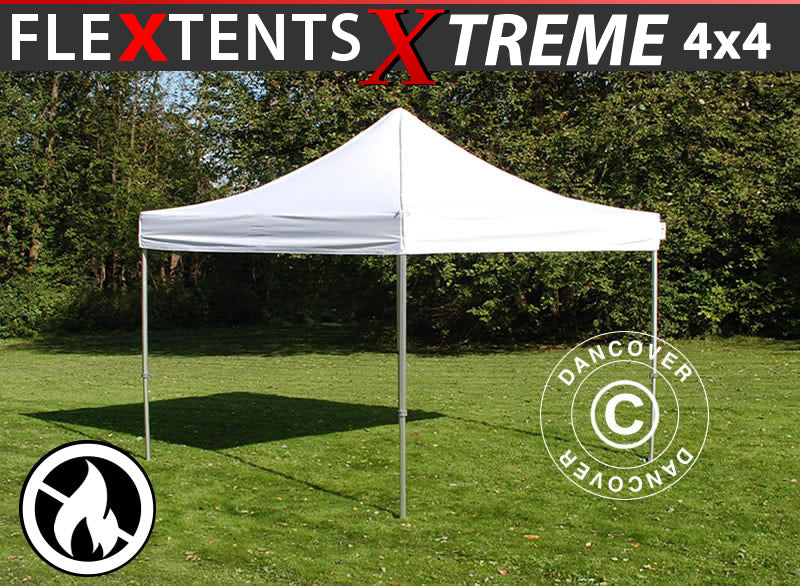 Snabbtält FleXtents Xtreme 50 4x4m Vit, Flamhämmande