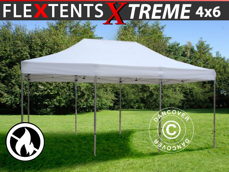 Snabbtält FleXtents Xtreme 50 4x6m Vit, Flamhämmande