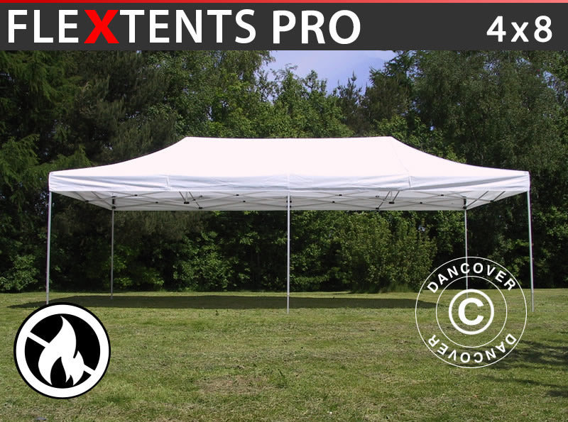 Snabbtält FleXtents PRO 4x8m Vit, Flamhämmande