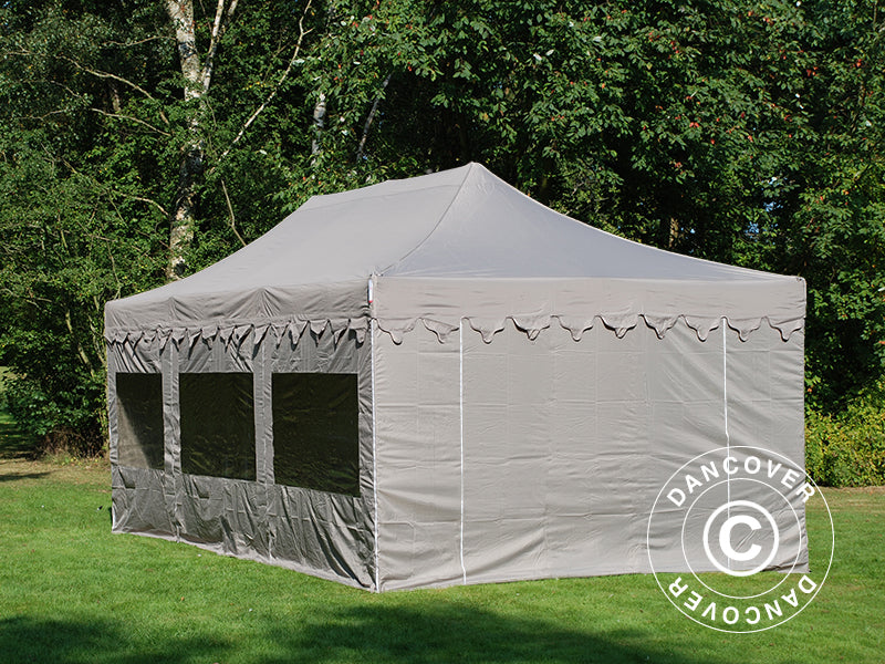 Snabbtält FleXtents PRO "Morocco" 4x6m Latte, inkl. 8 sidor