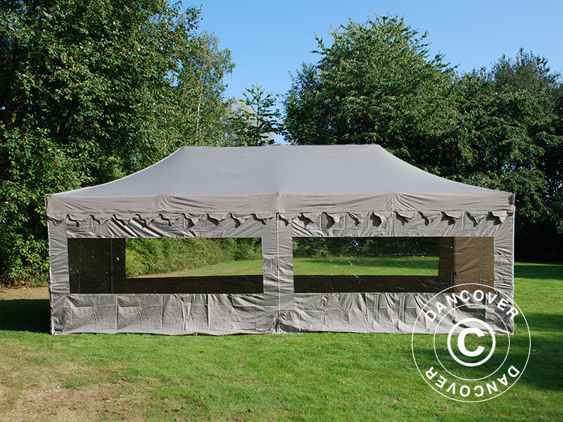 Snabbtält FleXtents PRO "Morocco" 4x8m Latte, inkl. 6 sidor