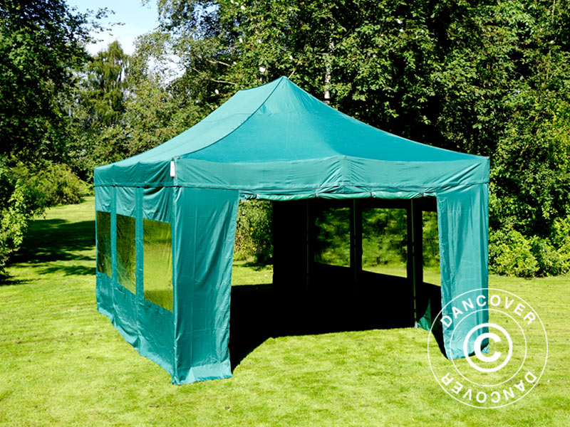 Snabbtält FleXtents PRO 4x6m Grön, inkl. 8 sidor
