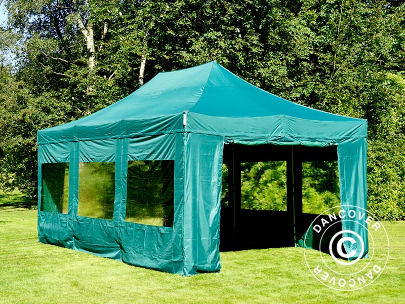 Snabbtält FleXtents PRO 4x6m Grön, inkl. 8 sidor