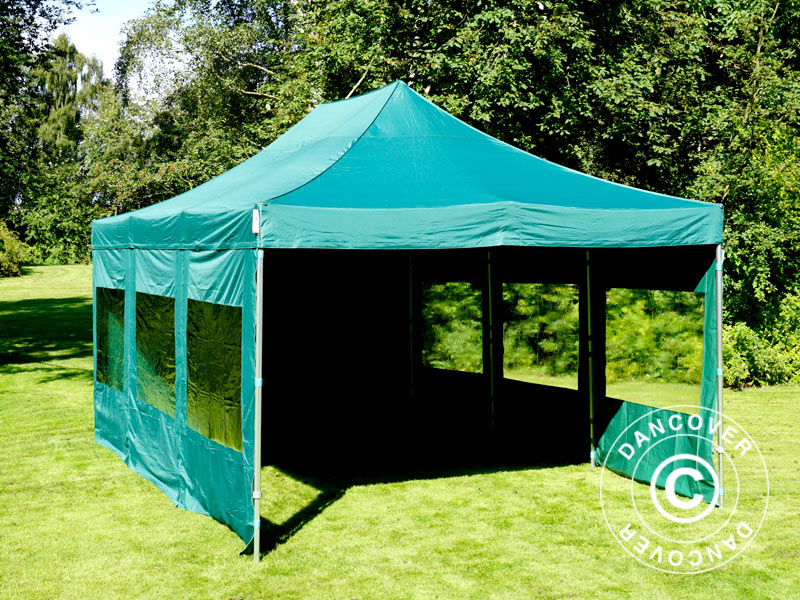 Snabbtält FleXtents PRO 4x6m Grön, inkl. 8 sidor