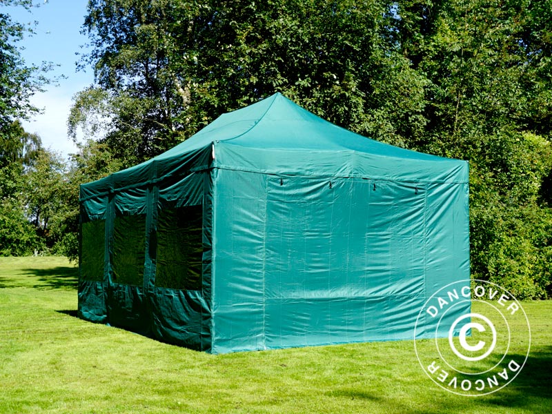 Snabbtält FleXtents PRO 4x6m Grön, inkl. 8 sidor