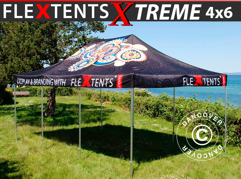 Snabbtält FleXtents Xtreme 50 med fullt digitalt tryck, 4x6m