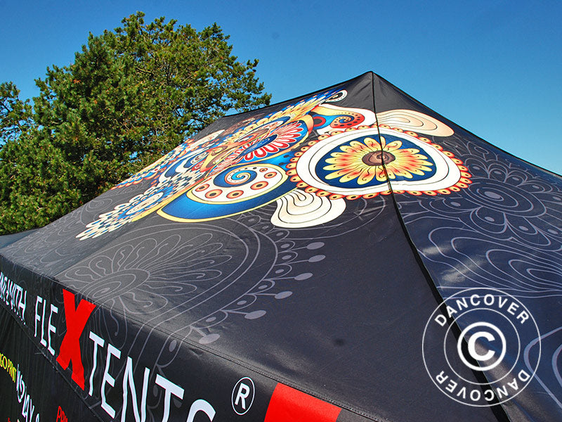 Snabbtält FleXtents Xtreme 50 med fullt digitalt tryck, 4x8m