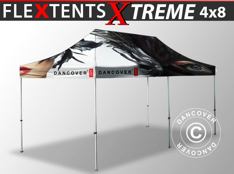 Snabbtält FleXtents Xtreme 50 med fullt digitalt tryck, 4x8m