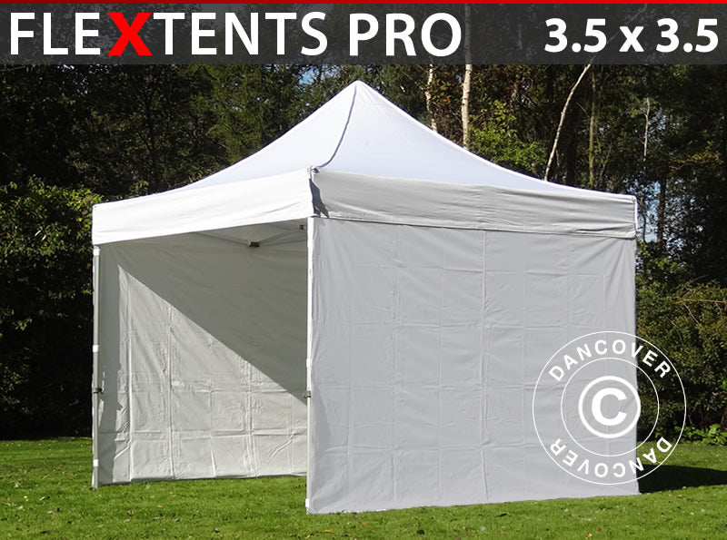 Snabbtält FleXtents PRO 3,5x3,5m Vit, inkl. 4 sidor