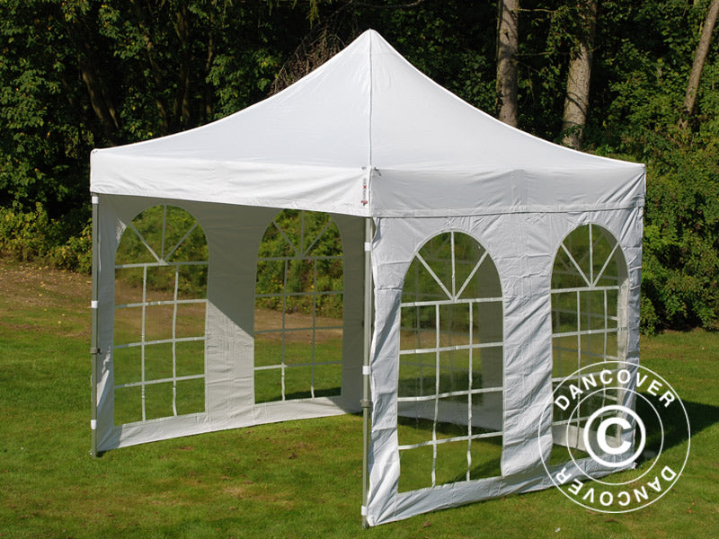 Snabbtält FleXtents PRO Vintage Style 3x3m Vit, inkl. 4 sidor