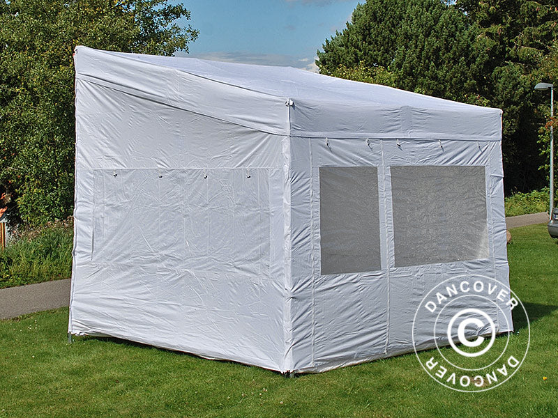 Snabbtält FleXtents PRO Trapezo 3x3m Vit, inkl. 4 sidor