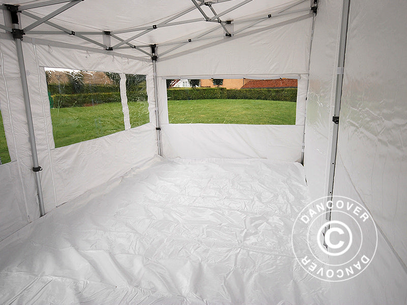 Snabbtält FleXtents PRO Trapezo 3x6m Vit, inkl. 4 sidor