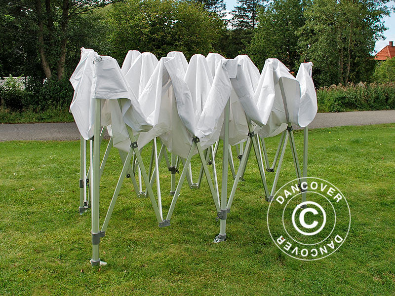 Snabbtält FleXtents PRO Trapezo 3x6m Vit, inkl. 4 sidor