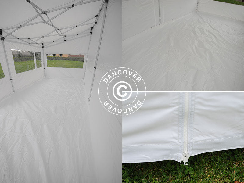 Snabbtält FleXtents PRO Trapezo 3x6m Vit, inkl. 4 sidor