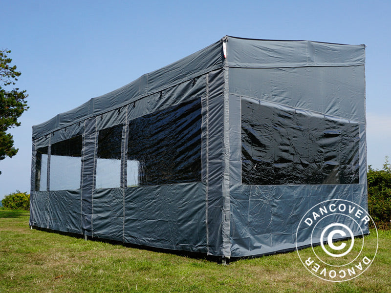 Snabbtält FleXtents PRO Trapezo 3x6m Grå, inkl. 4 sidor