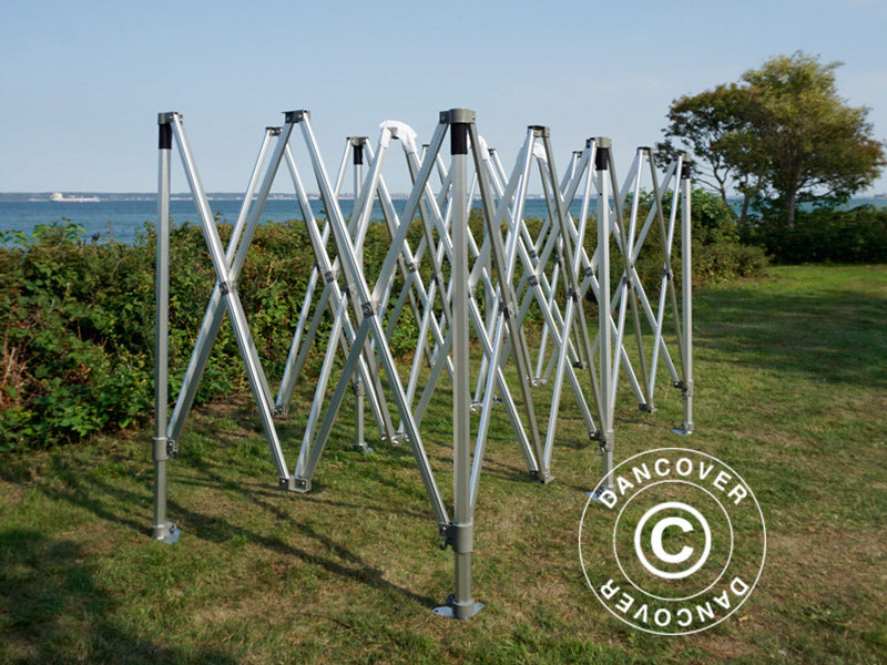 Snabbtält FleXtents PRO Trapezo 3x6m Grå, inkl. 4 sidor