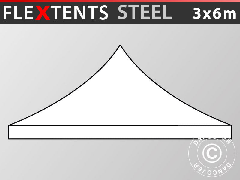 Takduk för snabbtält FleXtents Steel och Basic v.3 3x6m, Vit