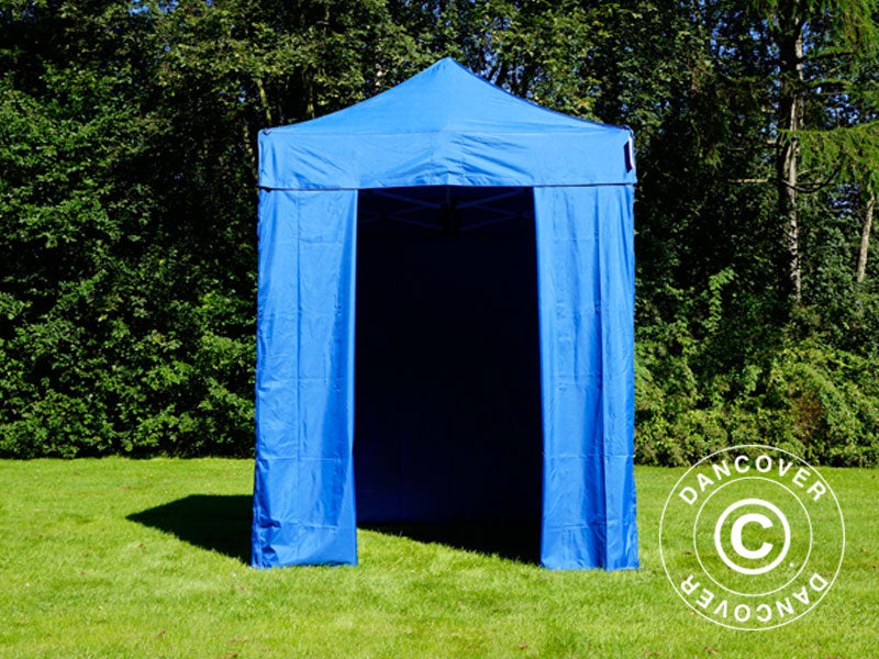Snabbtält FleXtents Basic v.2, 2x2m Blå, inkl. 4 sidor
