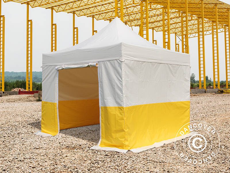 Snabbtält FleXtents® PRO 3x3m, PVC, Arbetstält, Flamhämmande, inkl. 4 sidoväggar