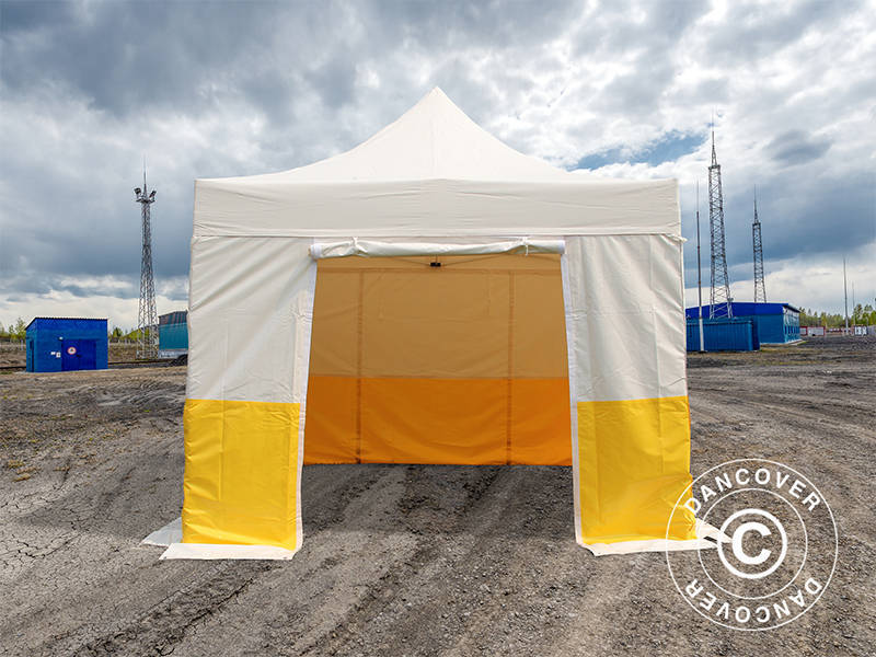 Snabbtält FleXtents® PRO 3x3m, PVC, Arbetstält, Flamhämmande, inkl. 4 sidoväggar