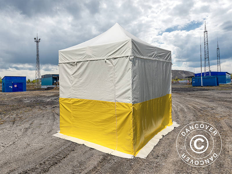Snabbtält FleXtents® PRO 2,5x2,5m, PVC, Arbetstält, Flamhämmande, inkl. 4 sidoväggar
