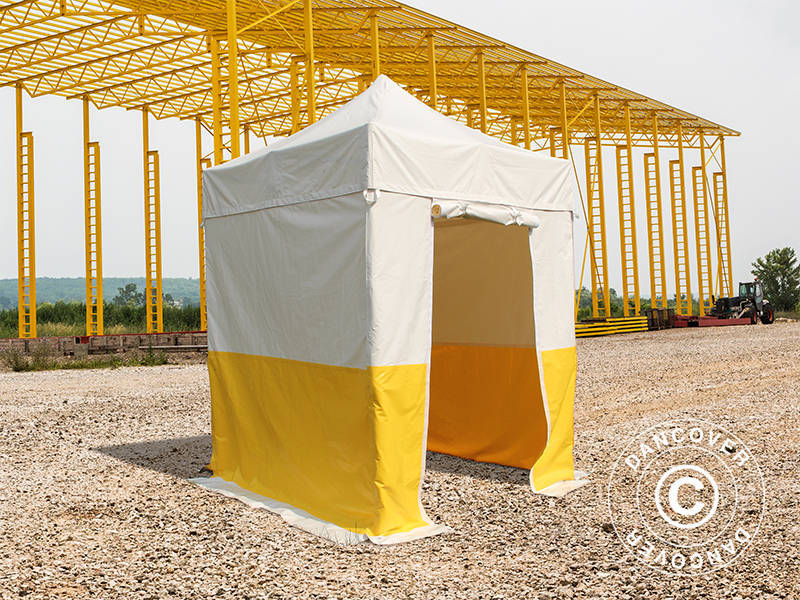 Snabbtält FleXtents® PRO 2x2m, PVC, Arbetstält, Flamhämmande, inkl. 4 sidoväggar