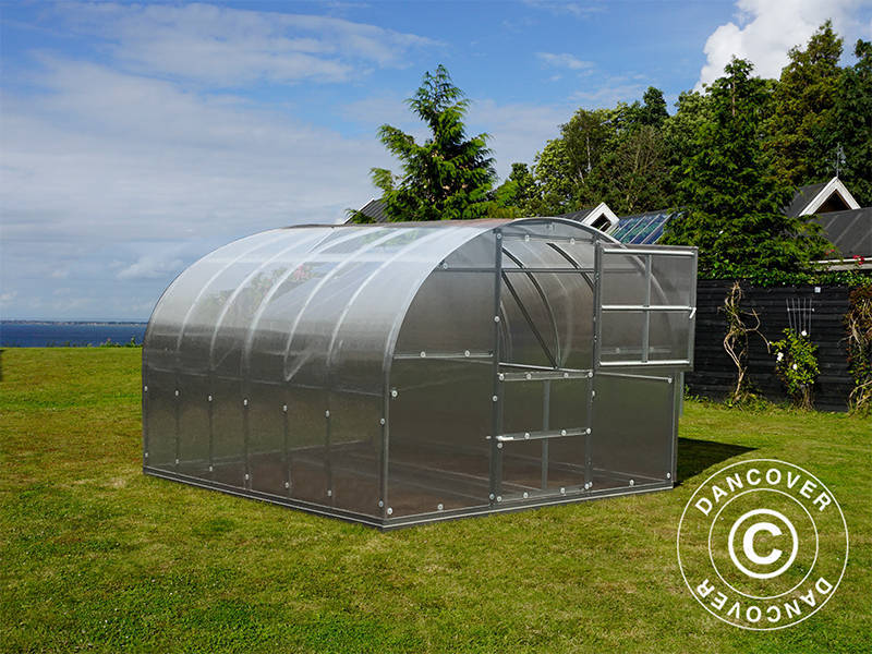 Växthus polykarbonat TITAN Arch 320, 12m², 3x4m, Silver