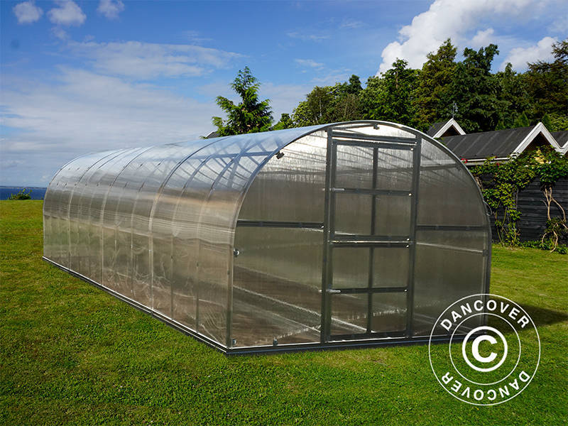 Växthus polykarbonat TITAN Arch 320, 24m², 3x8m, Silver