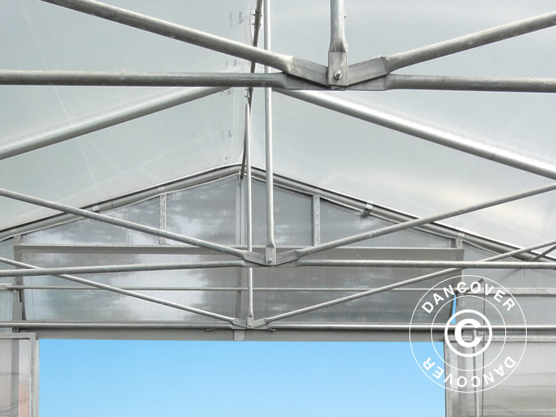 Kommersiell växthustunnel, 8x16x3,95m, Transparent