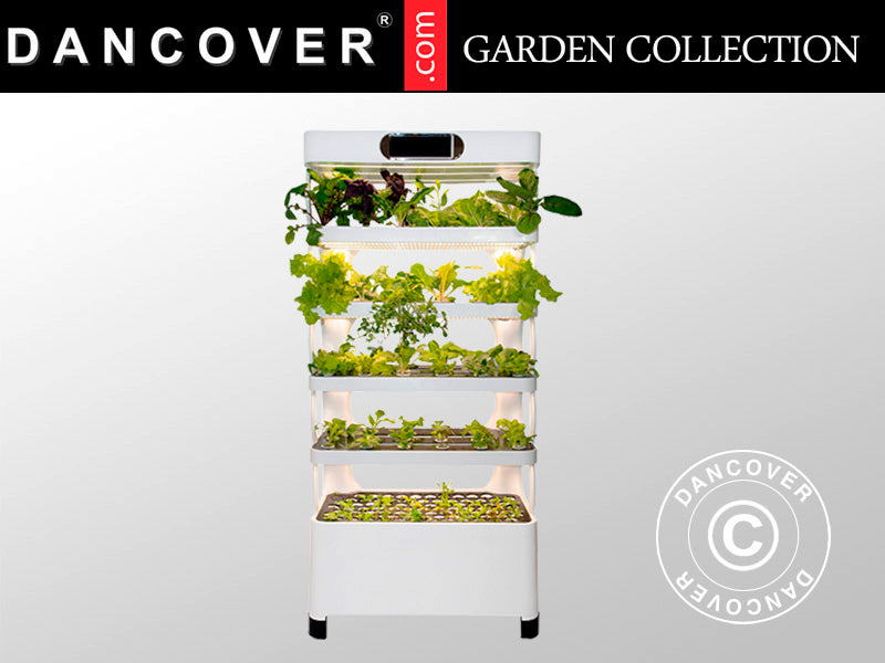 Hydroponiskt odlingsskåp med LED, 0,77x0,4x1,7m, Vit