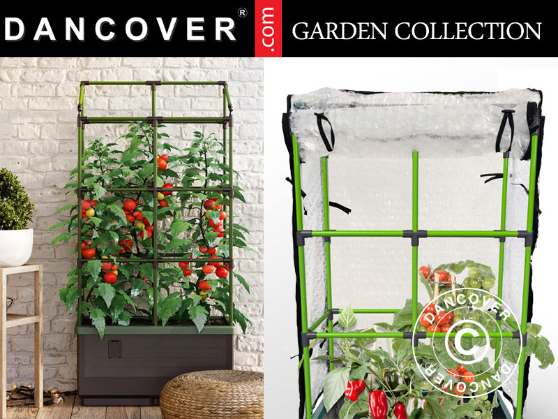 Planteringslåda CityJungle inkl. vinterskydd, självvattnande låda, 62x33x128cm, Antracit