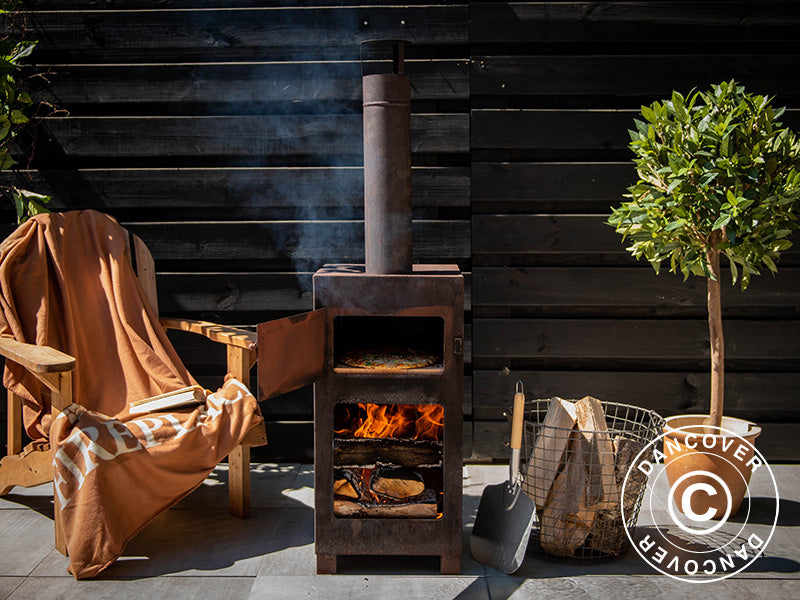 Pizzaugn för vedeldning, 38,9x38,9x140,5cm, Rost