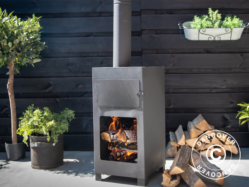 Pizzaugn för vedeldning, 38,9x38,9x140,5cm, Svart