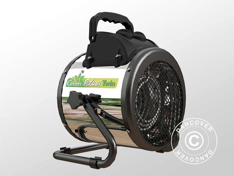 Växthusvärmare, Palma Twin, manuell, 1000/2000 W, Svart/Silver