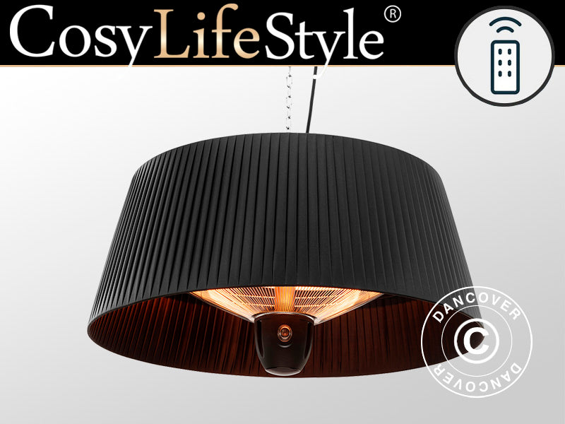 Hängande halogen terrassvärmare IKEMA, 1500W, Svart