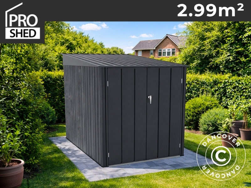 cykelskjul 1,38x2,17x1,65m, proshed®, 2,99m2, antracit