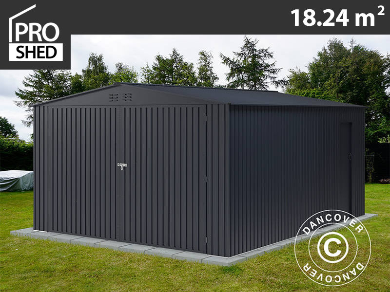 Metallgarage 3,8x4,8x2,32m, 18,24m², ProShed®, Antracit
