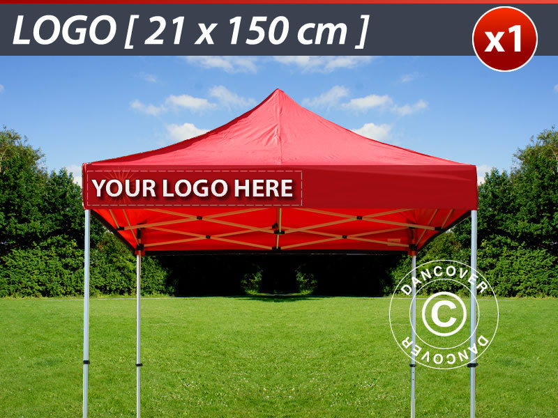 1 St. FleXtents tryck på takkappa 21x150cm, placerat till vänster